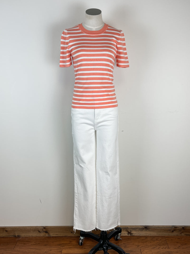 Zoey Striped Top in Peach