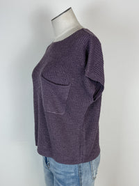 Lila Cap Sleeve Sweater in Dark Violet