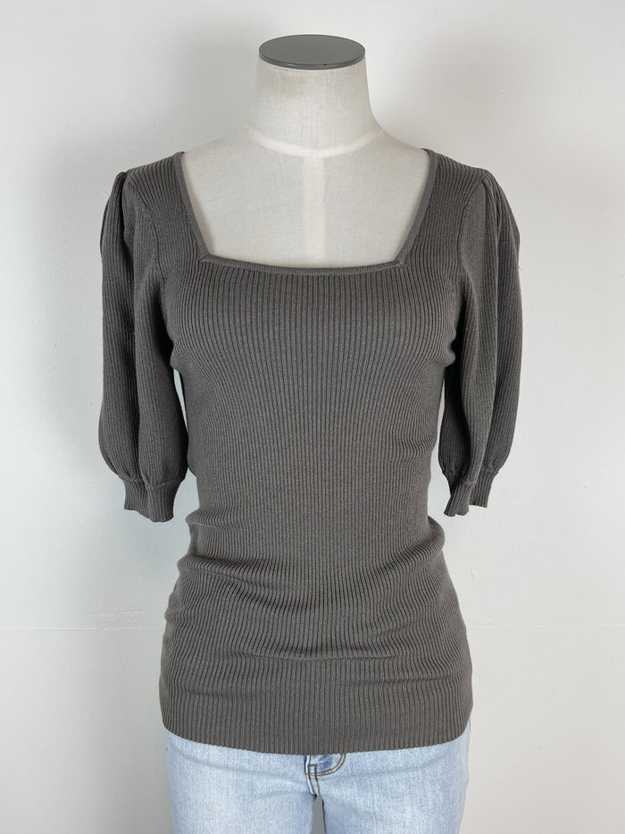 Dani Square Neck Short Sleeve Sweater Top