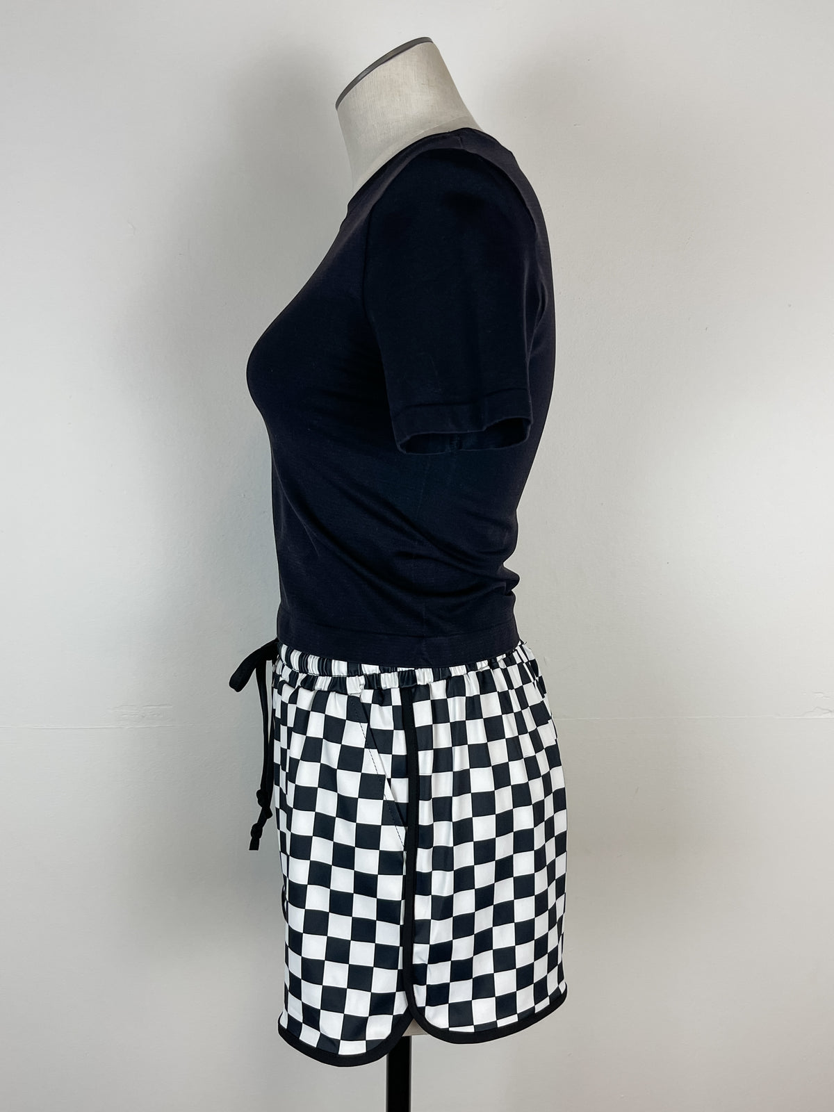 Jane Checkered Shorts in Black/White