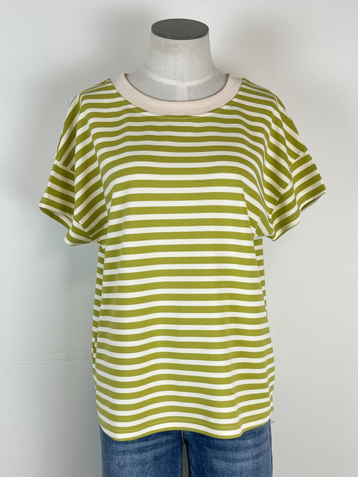 Kinsley Striped Top in Lime