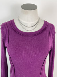 Anna Ribbed Long Sleeve in Grape