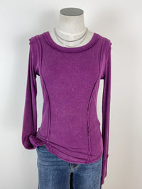 Anna Ribbed Long Sleeve in Grape