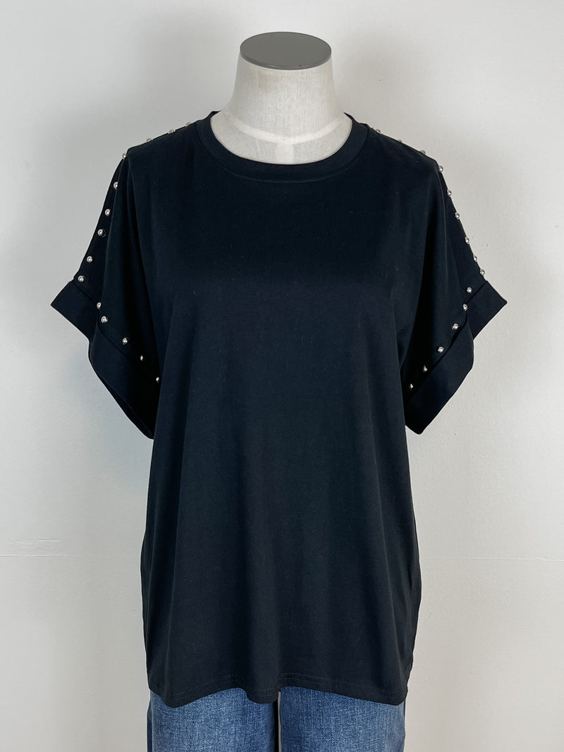 Studded Tee in Black