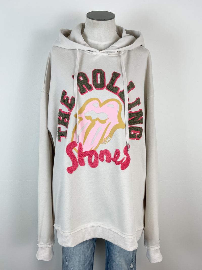 Rolling Stone Oversized Hoodie in Stone