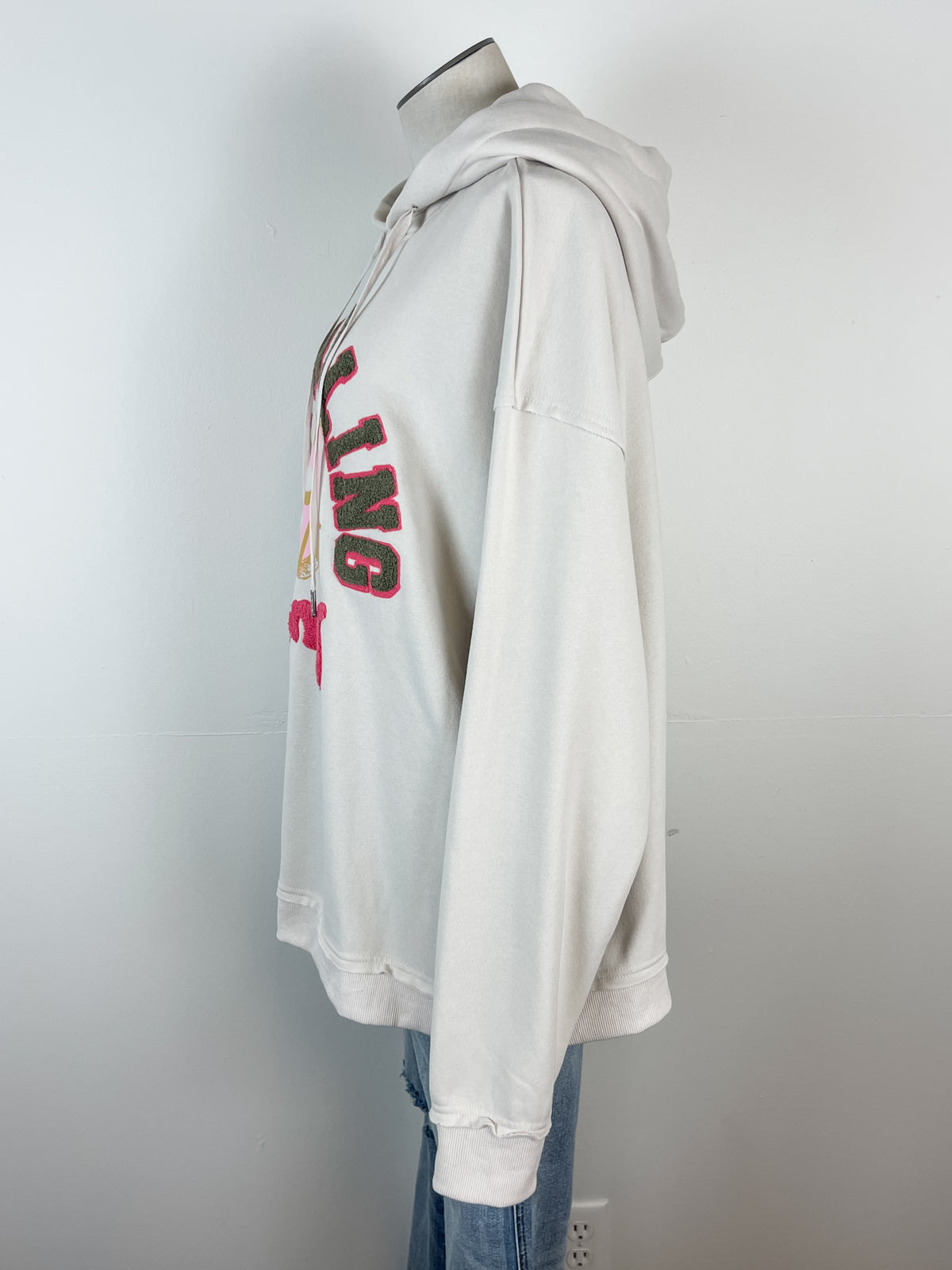 Rolling Stone Oversized Hoodie in Stone