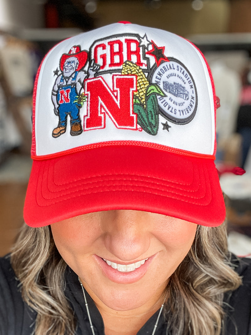 Nebraska Layered Patch Trucker Hat