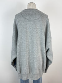 Nebraska Wynn Star Oversized Crew in Heather Gray