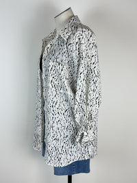 Quinn Speckled Print Button Down in Ivory