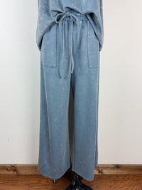 Brielle Mineral Washed Scuba Set in Dusty Blue