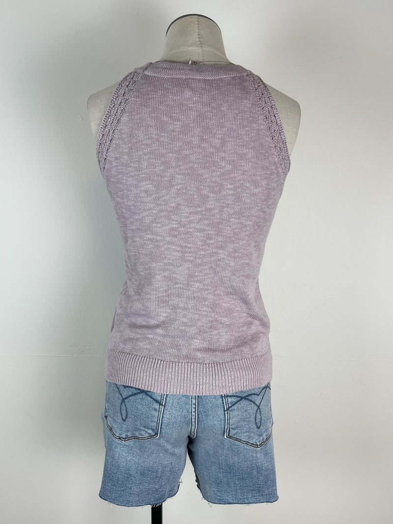 Myla Crochet Detail Sweater Tank in Dusty Lavender