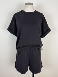 Kara Ribbed Short in Washed Black