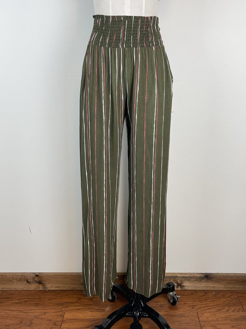 Kira Striped Pant in Olive