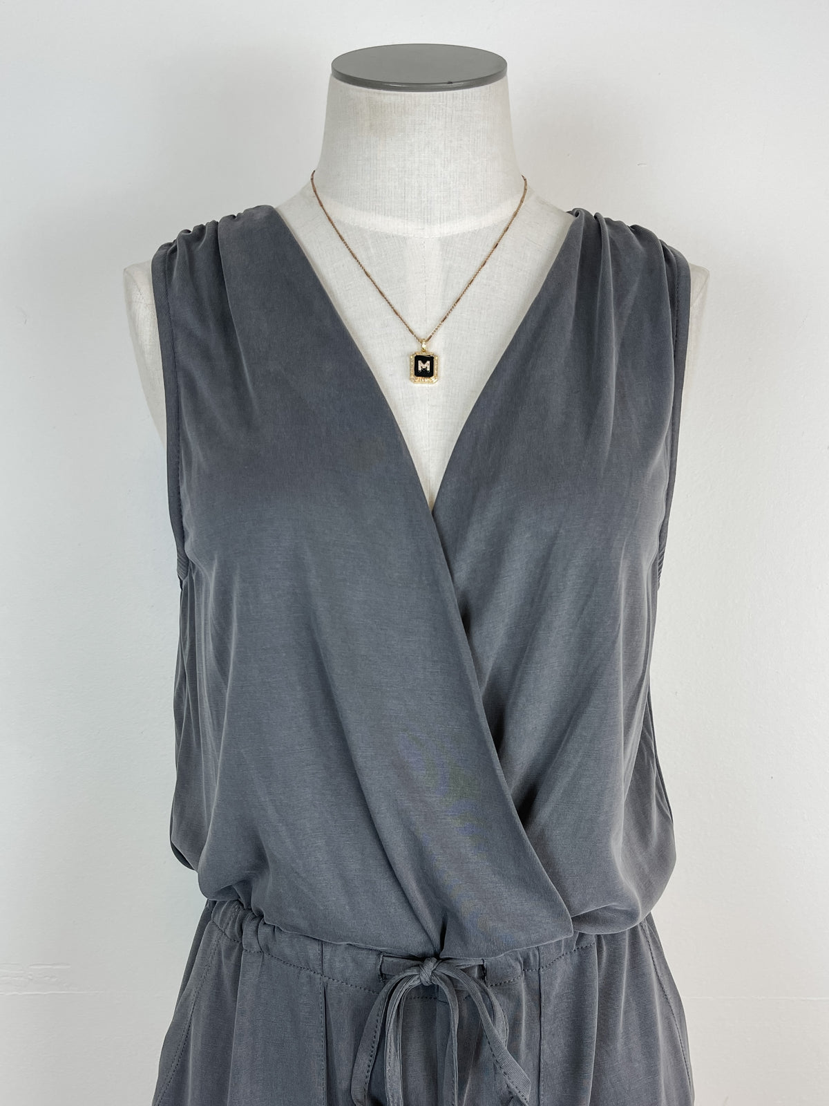 Mystree Surplice Jumpsuit in Grey