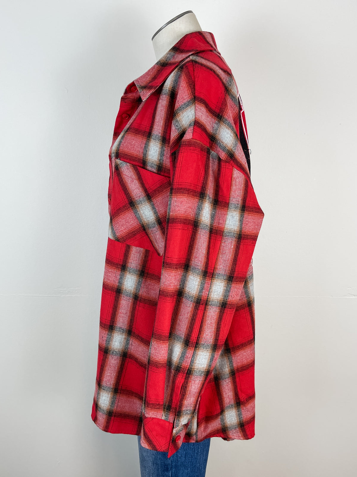 Huskers Oversized Plaid in Red