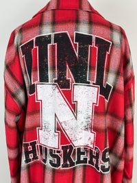 Huskers Oversized Plaid in Red