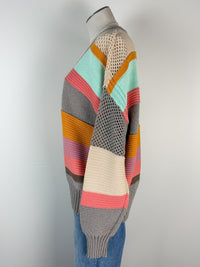 Sara Striped Sweater in Mint/Coral