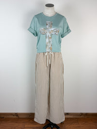 Painted Cross Tee in Mint