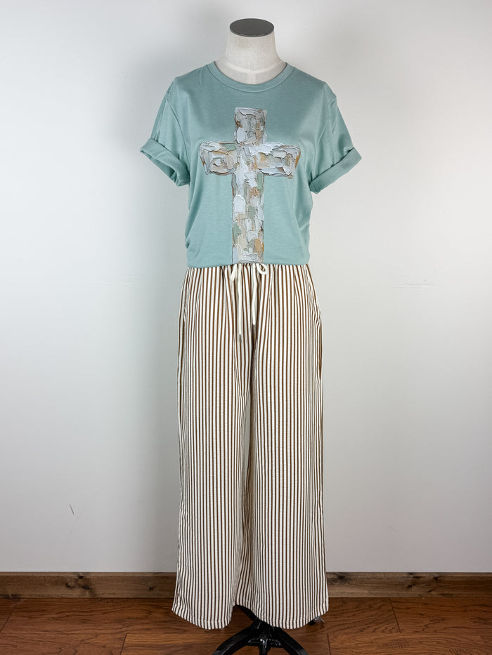 Painted Cross Tee in Mint