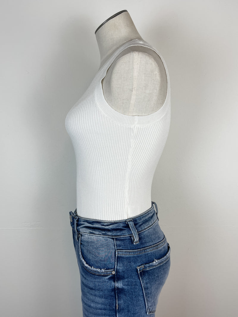 Bonnie Sweater Knit Tank in White