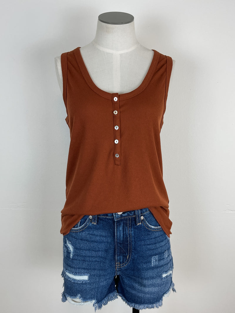 Basic Ribbed Henley Tank