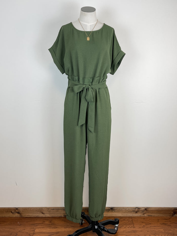 Dolman Sleeve Jumpsuit in Olive
