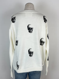 Jovie Skull Sweater in Cream