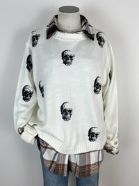 Jovie Skull Sweater in Cream