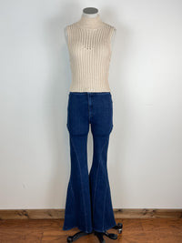 Mock Neck Sweater Tank in Natural