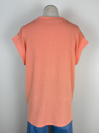 Lexi Ribbed Tee in Peach