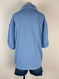 Georgia Half Zip Top in Light Blue