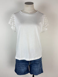 Hadley Lace Sleeve Top in White