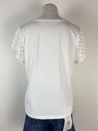 Hadley Lace Sleeve Top in White
