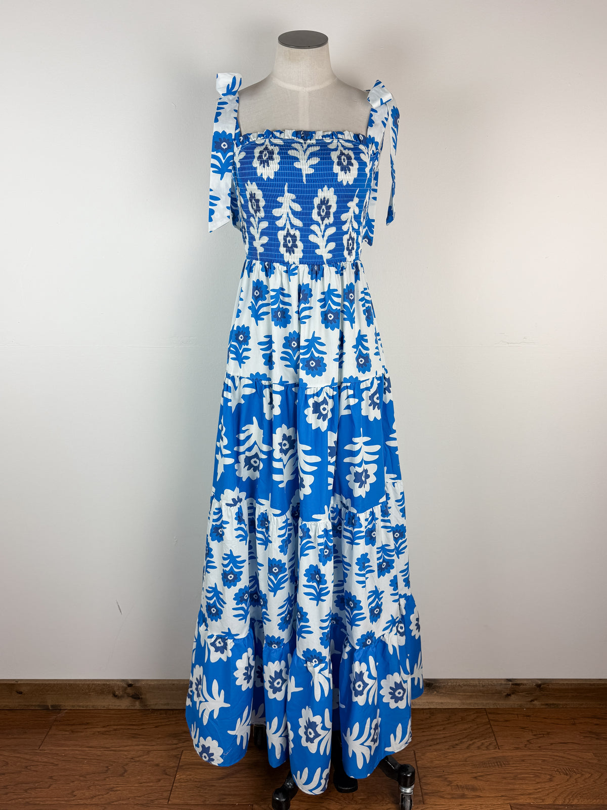 Carter Printed Maxi Dress in Blue/Ivory