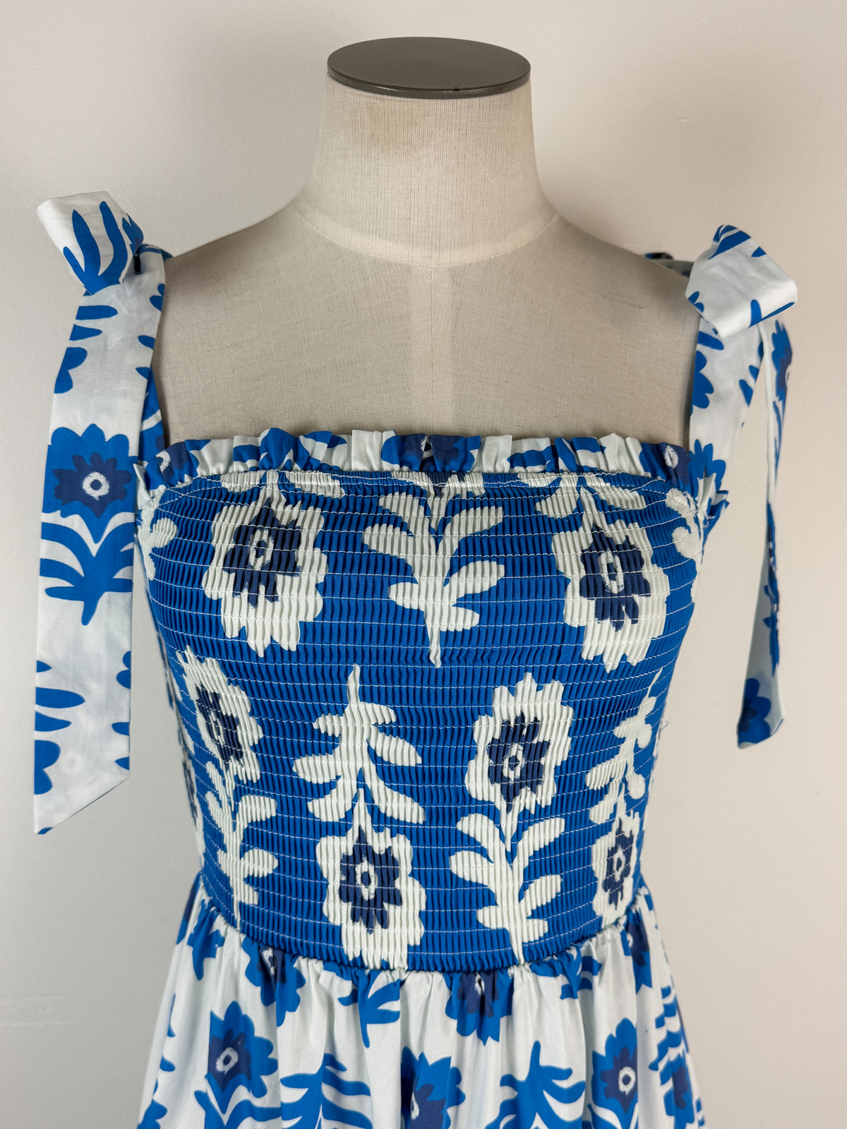 Carter Printed Maxi Dress in Blue/Ivory