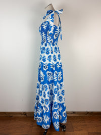 Carter Printed Maxi Dress in Blue/Ivory