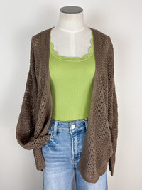 Bella Scalloped Tank in Avocado