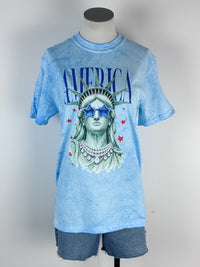 Statue of Liberty Tee in Blue Burst