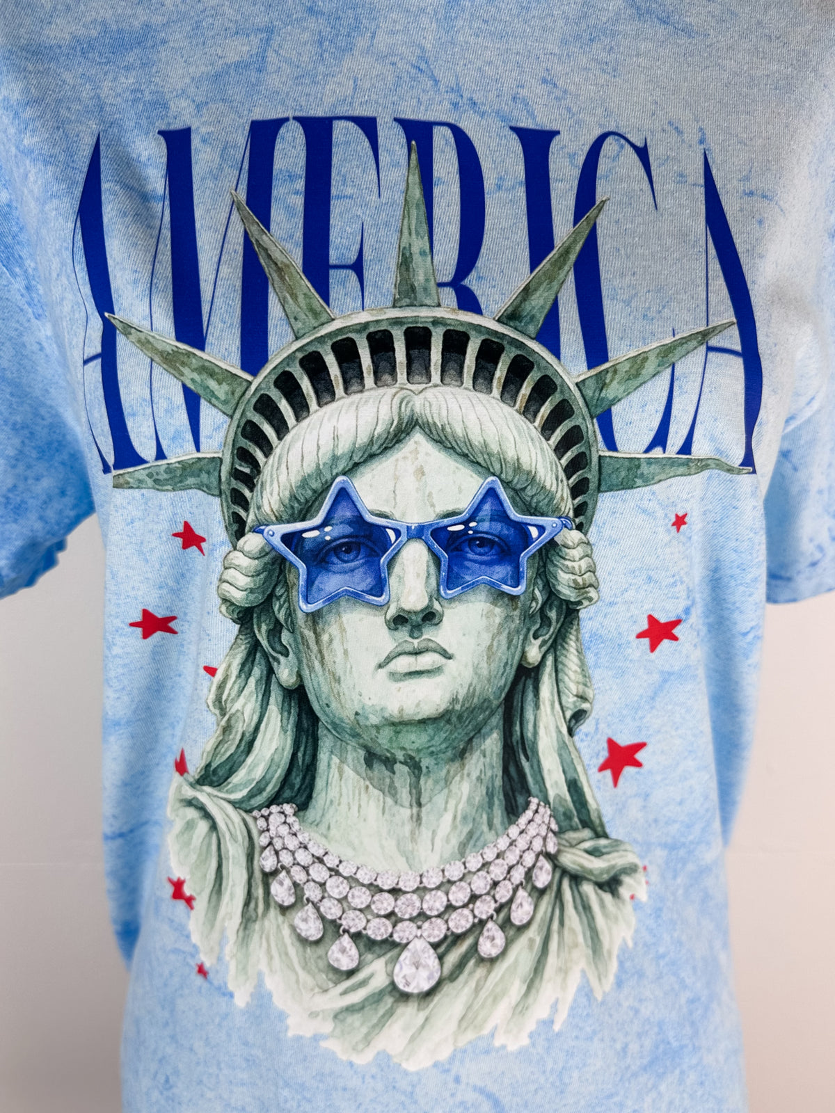 Statue of Liberty Tee in Blue Burst