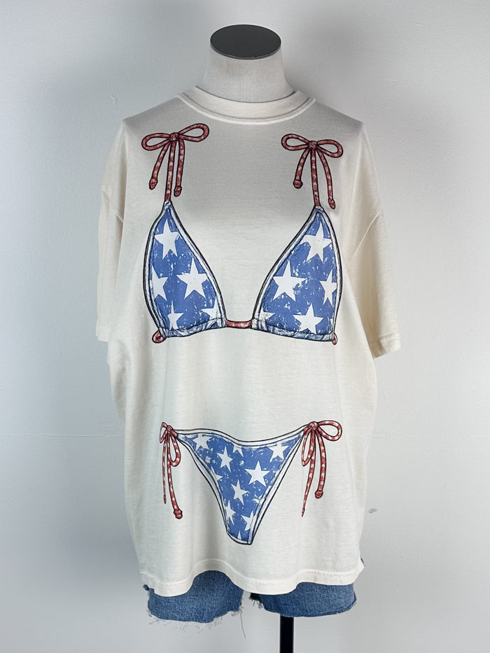 USA Bikini Tee in Natural