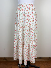Angie Floral Maxi Skirt in Ivory