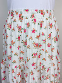 Angie Floral Maxi Skirt in Ivory