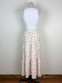 Angie Floral Maxi Skirt in Ivory