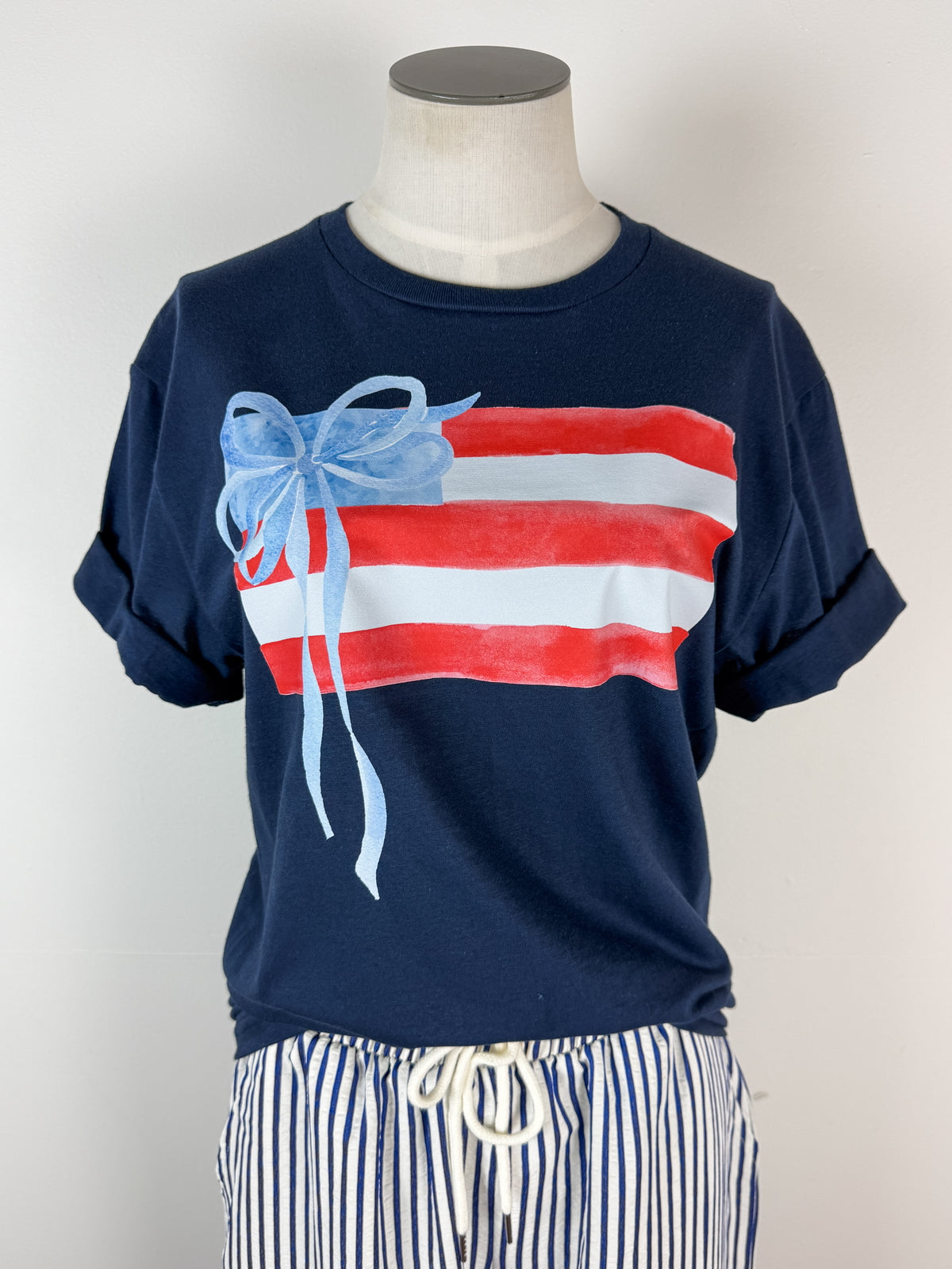 Flag Tee in Navy