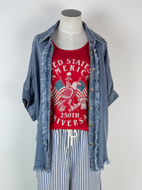 America's 250th Anniversary Tank in Red