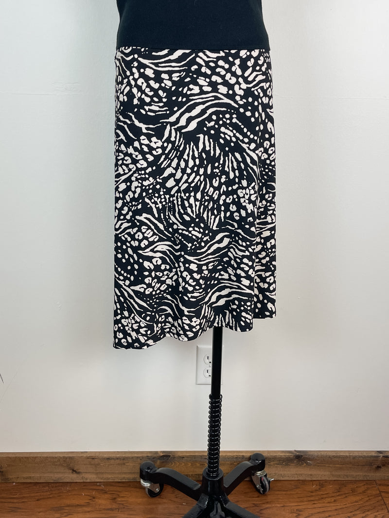 Luella Printed Asymmetrical Skirt in Black