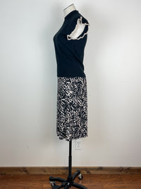 Luella Printed Asymmetrical Skirt in Black