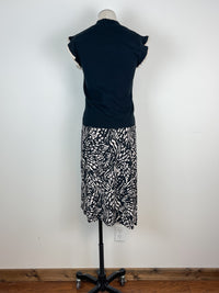 Luella Printed Asymmetrical Skirt in Black