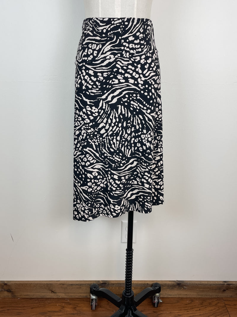 Luella Printed Asymmetrical Skirt in Black