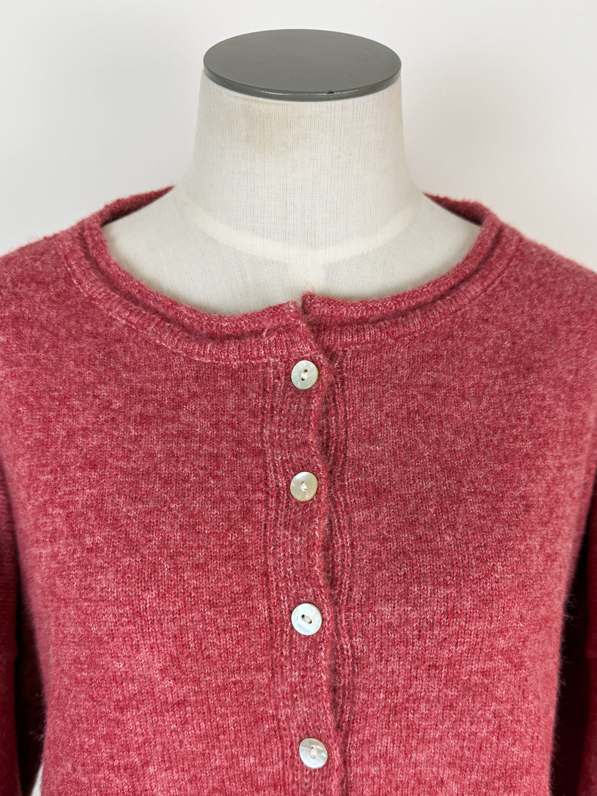 Ava Button Up Cardigan in Berry